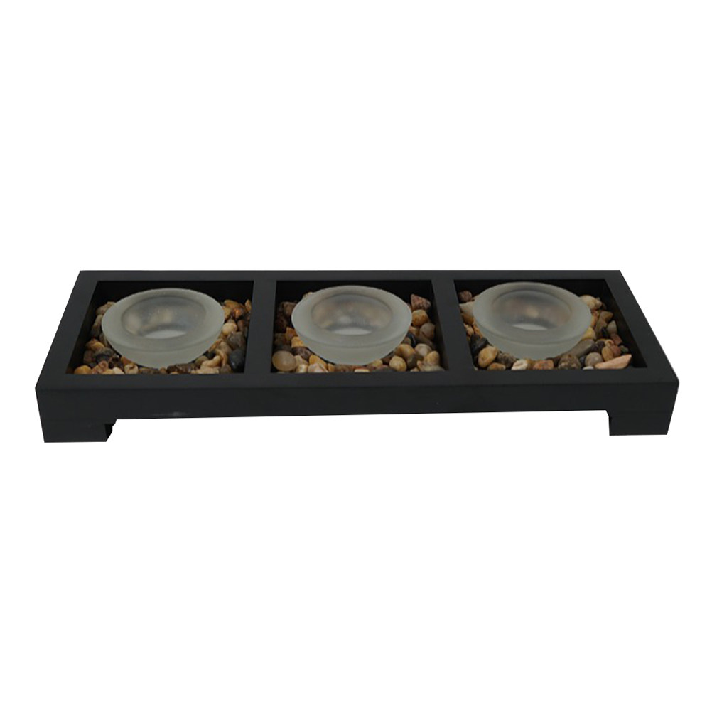 Coffee Tea Set - 1 set glazen theelichthouders met mat