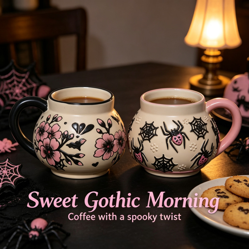 Coffee Tea Bar At Home - Griezelige Talavera keramische mok Halloween spin,