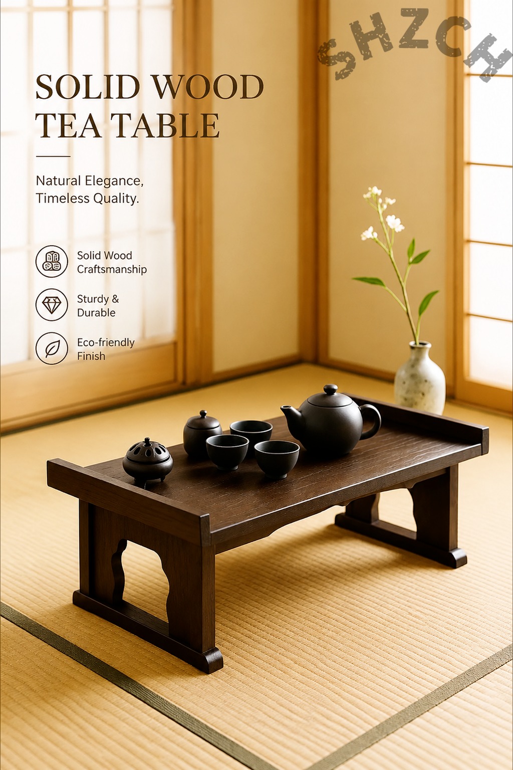 Coffee Tea Or - Inklapbare lage houten theetafel – Traditionele