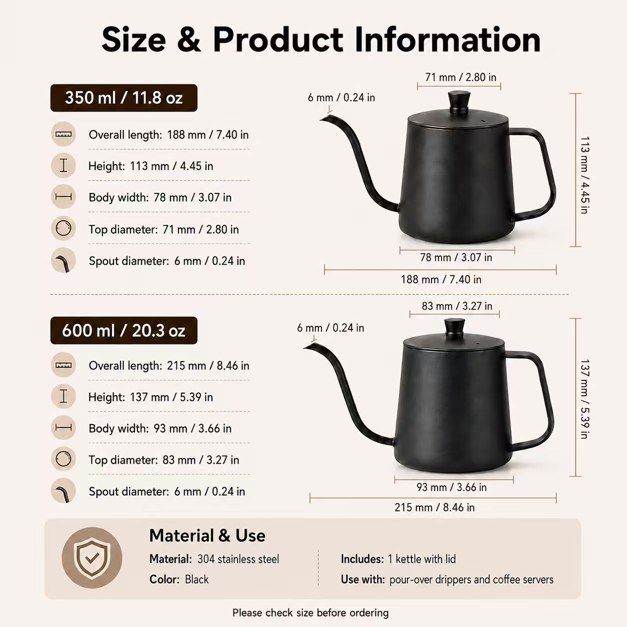 304 roestvrijstalen koffiekan, - Coffee Tea Pot recensie en prijs